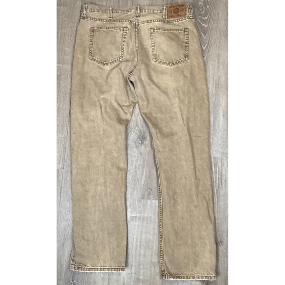 Eddie Bauer Jeans 38x34 Sandy Biege Specially Dyed Cotton Denim 38 Casual Office - Picture 2 of 5